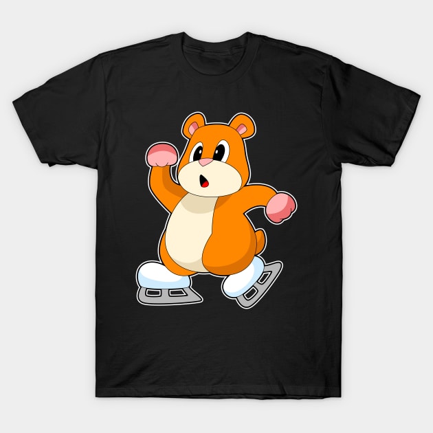 Hamster Ice skating Ice skates Winter sports T-Shirt by Markus Schnabel